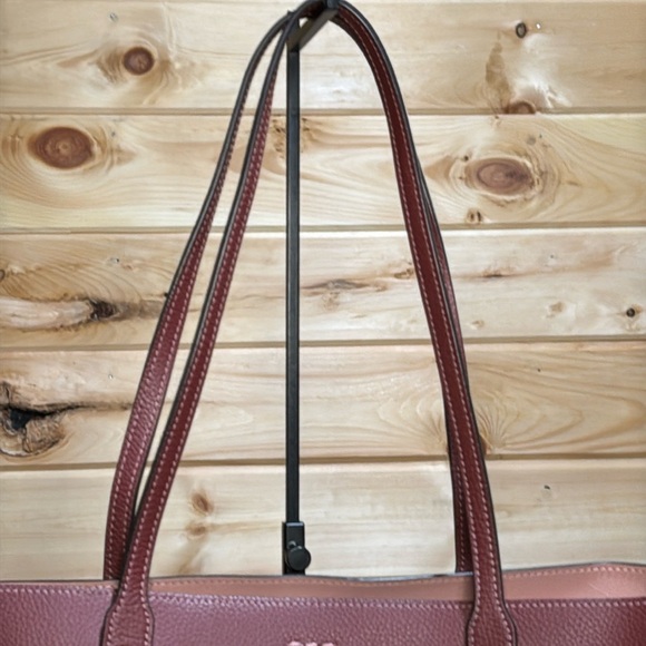 Coach (72673) Reversible Burgundy/Pink Pebbled Leather Town Tote Bag W/COA - Picture 12 of 17